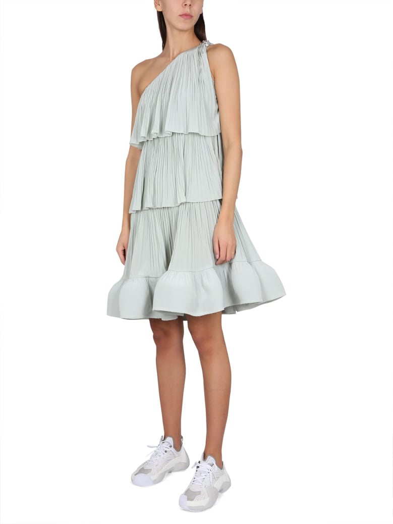 asymmetrical dress with jewel buckle by Selfnex