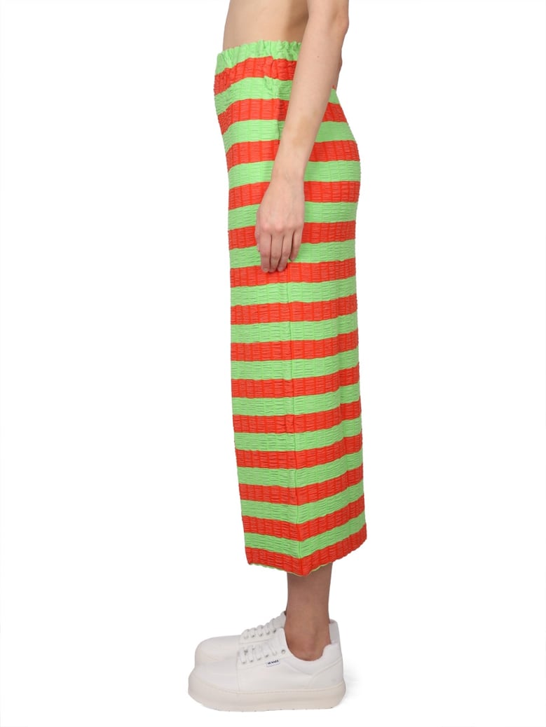 striped skirt with elastic waistband by Selfnex