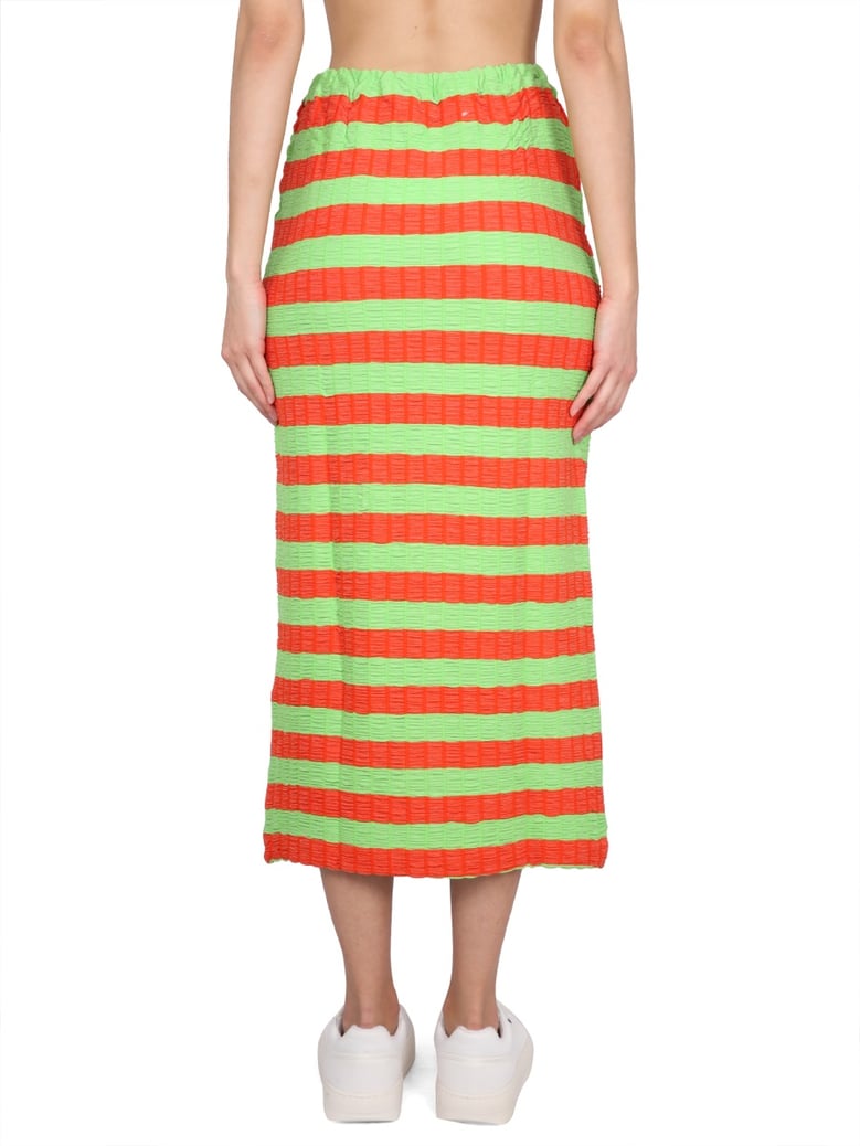 striped skirt with elastic waistband by Selfnex