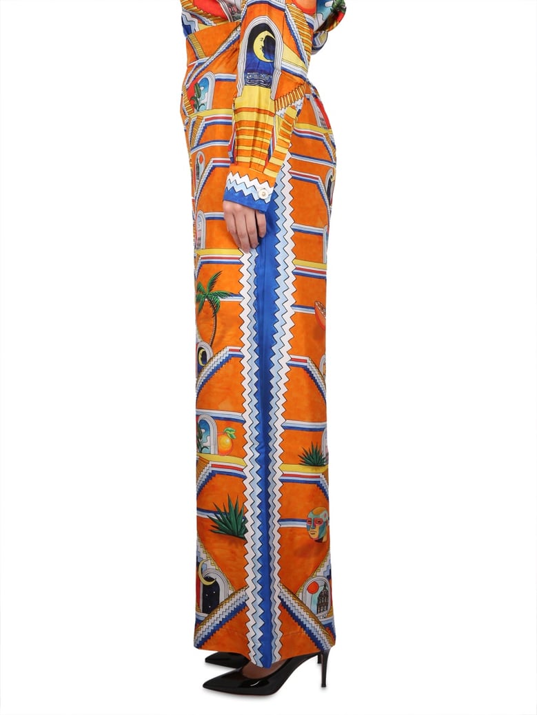 escalier print pants by Selfnex