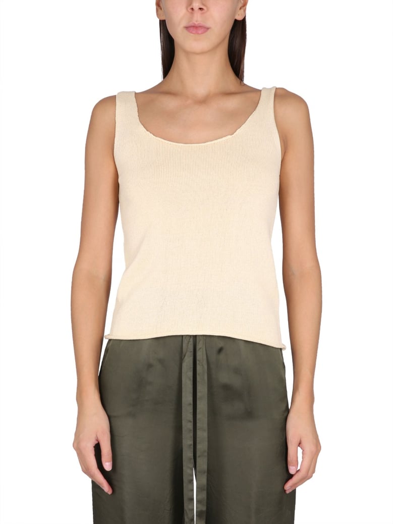 cotton round shoulder top by Selfnex