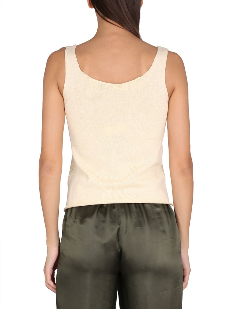 cotton round shoulder top by Selfnex
