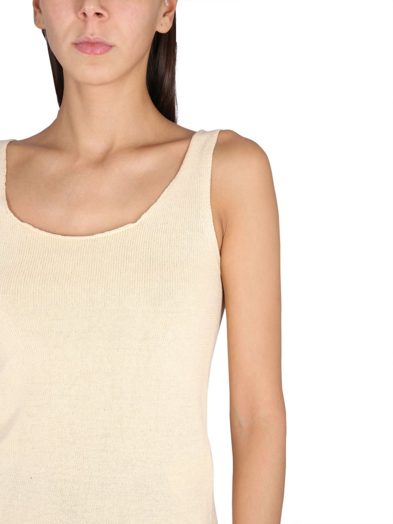 cotton round shoulder top by Selfnex