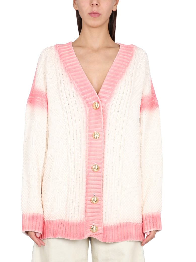 patent leather effect palm cardigan by Selfnex