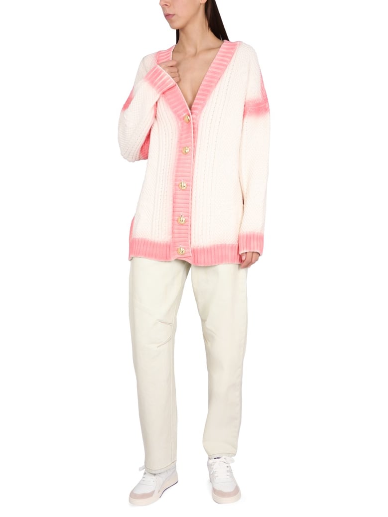 patent leather effect palm cardigan by Selfnex