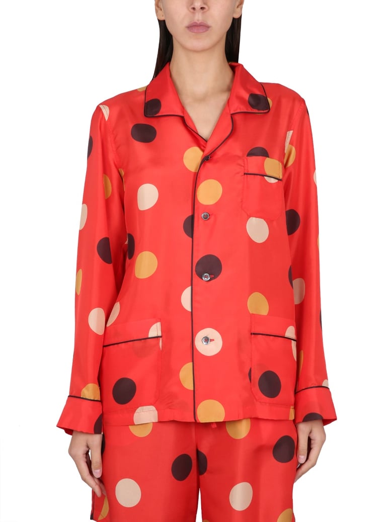 round neck silk shirt by Selfnex