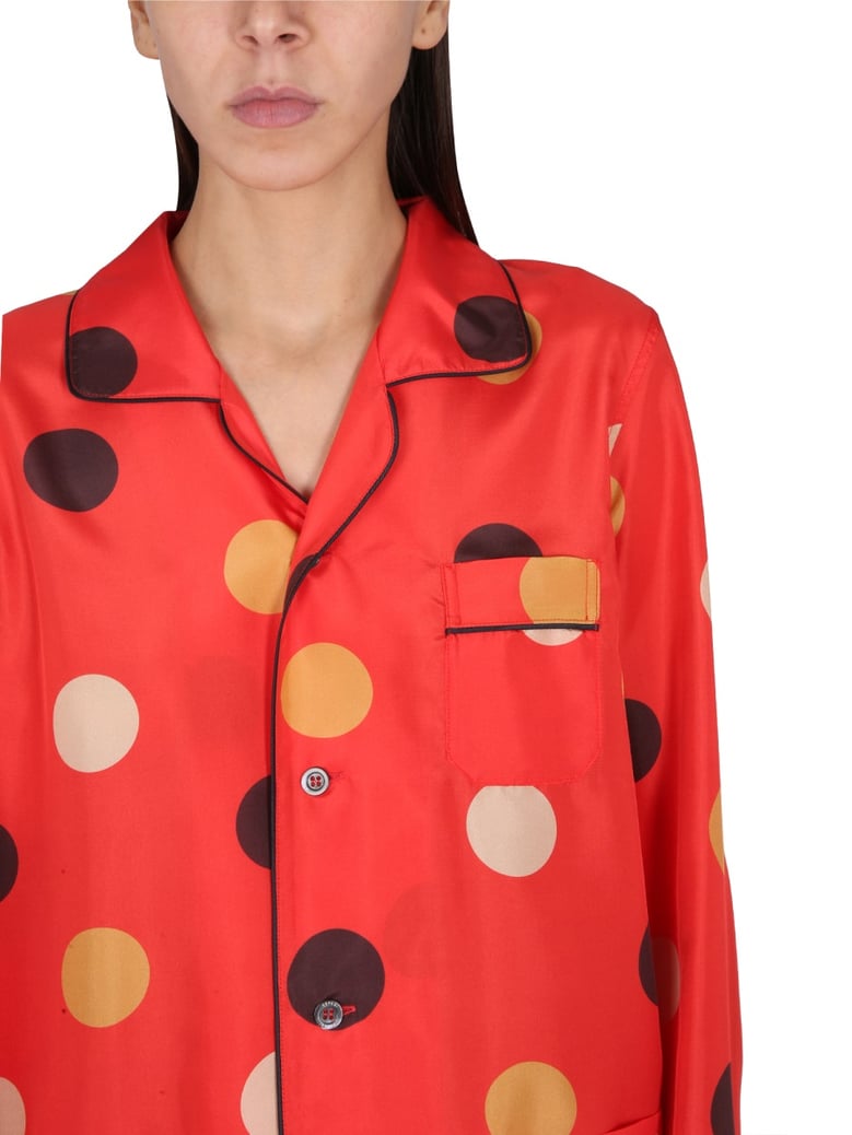 round neck silk shirt by Selfnex