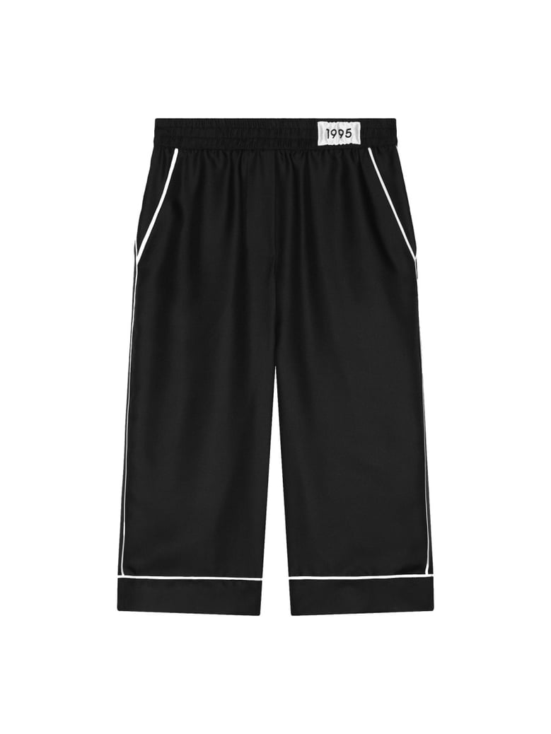 wide silk trousers black by Selfnex
