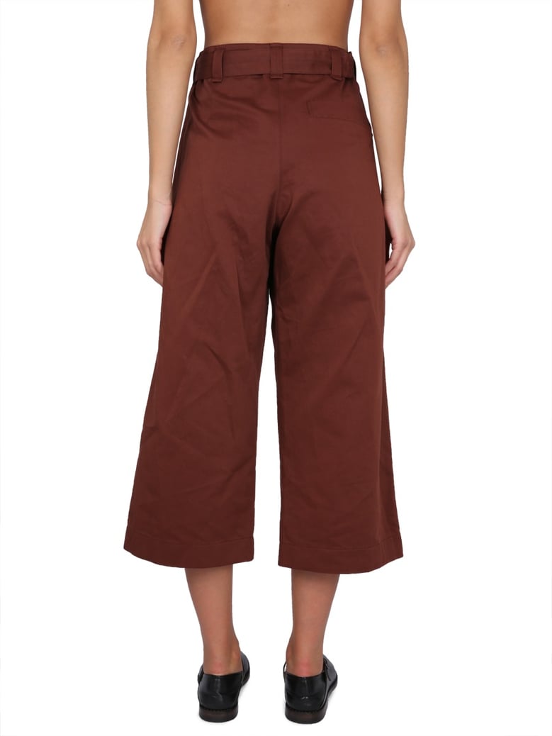 cropped pants with adjustable waist belt by Selfnex