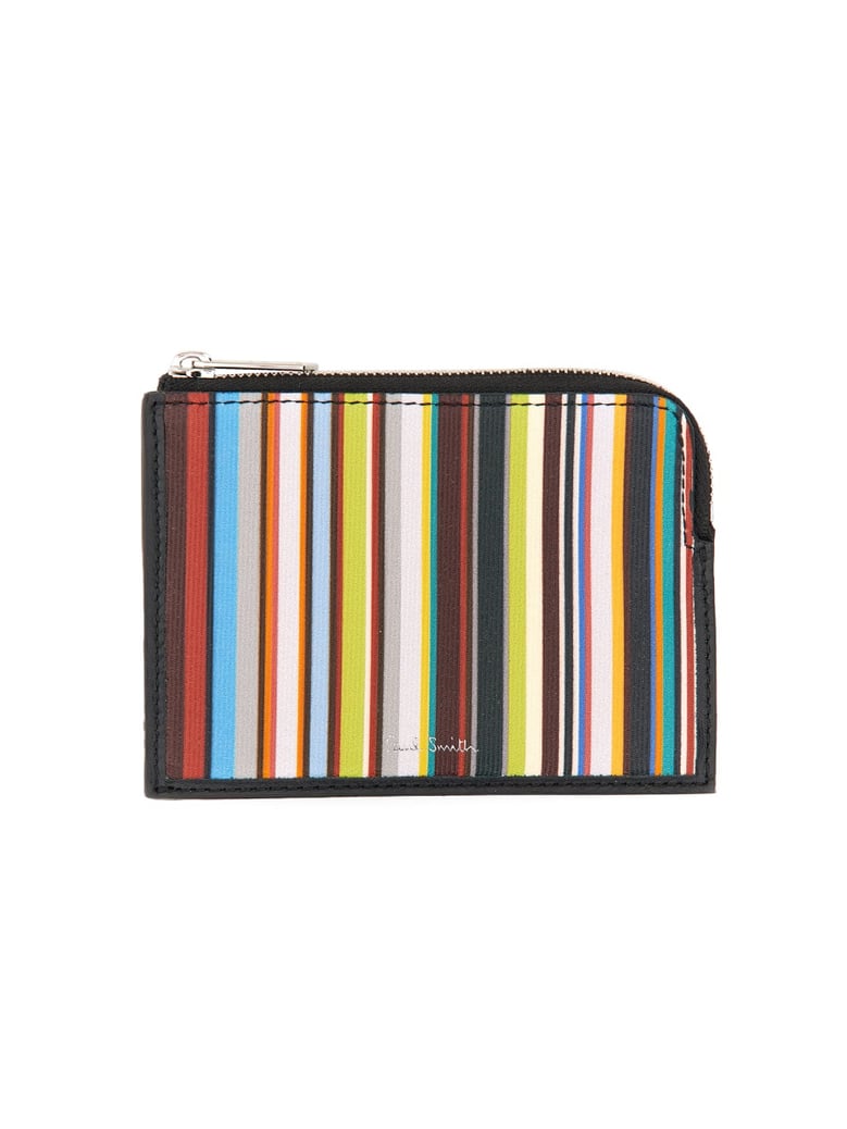 signature stripe zipper wallet by Selfnex