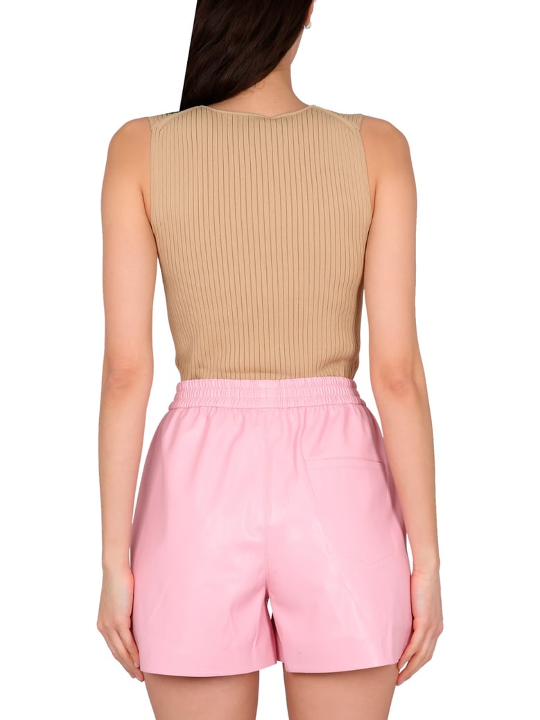 ribbed v-neck top by Selfnex