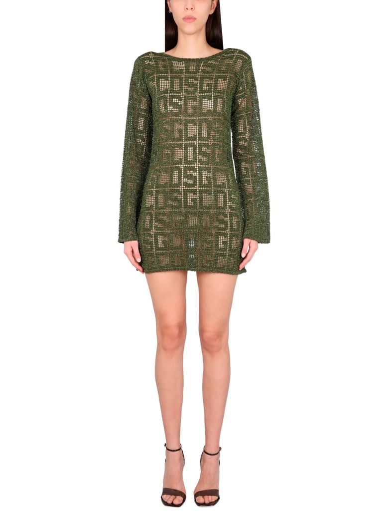 monogram macrame dress by Selfnex