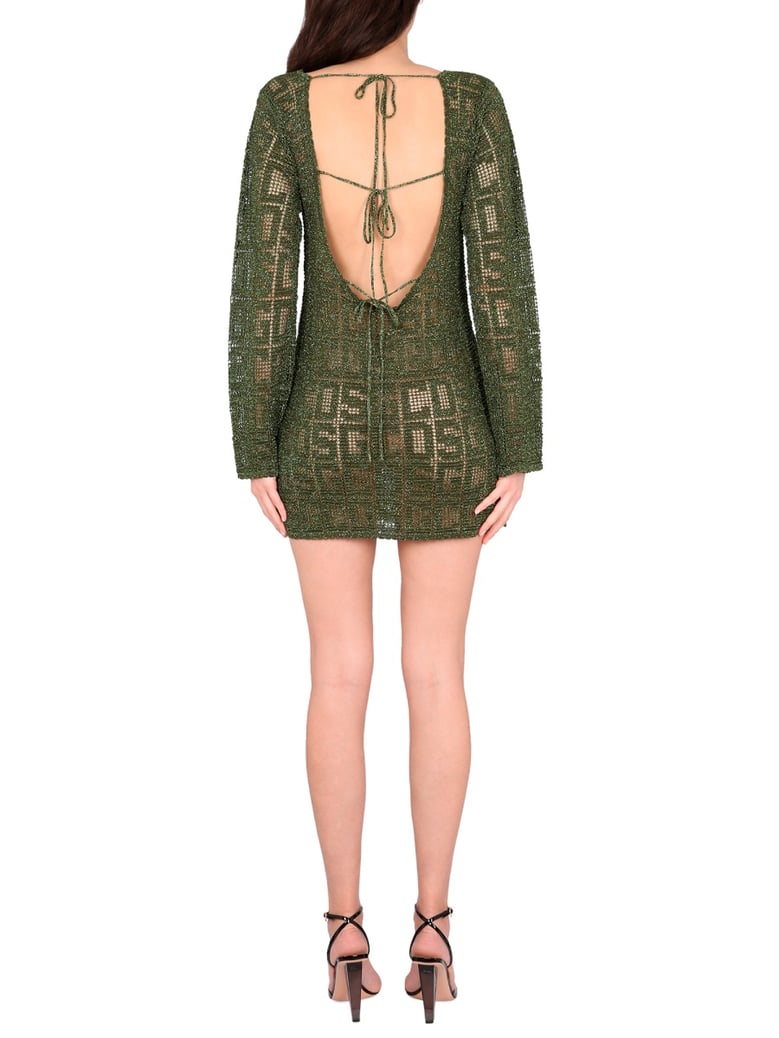 monogram macrame dress by Selfnex