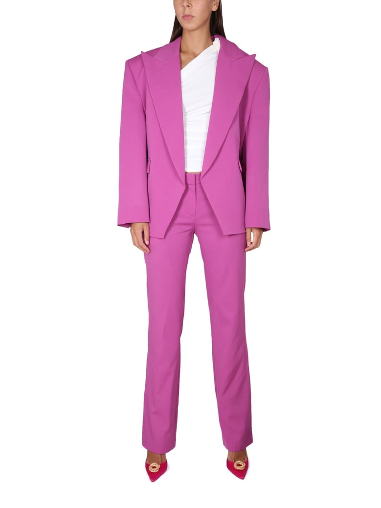 straight-leg pants in fuchsia by Selfnex