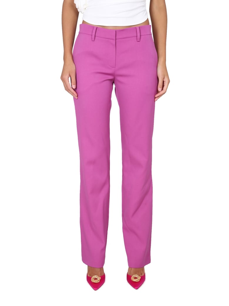straight-leg pants in fuchsia by Selfnex