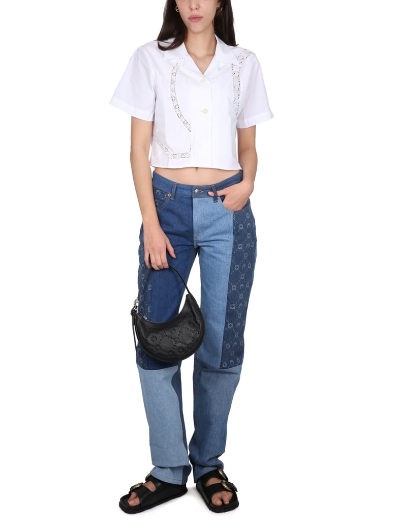 denim jeans with button closure by Selfnex