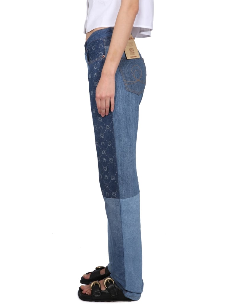 denim jeans with button closure by Selfnex