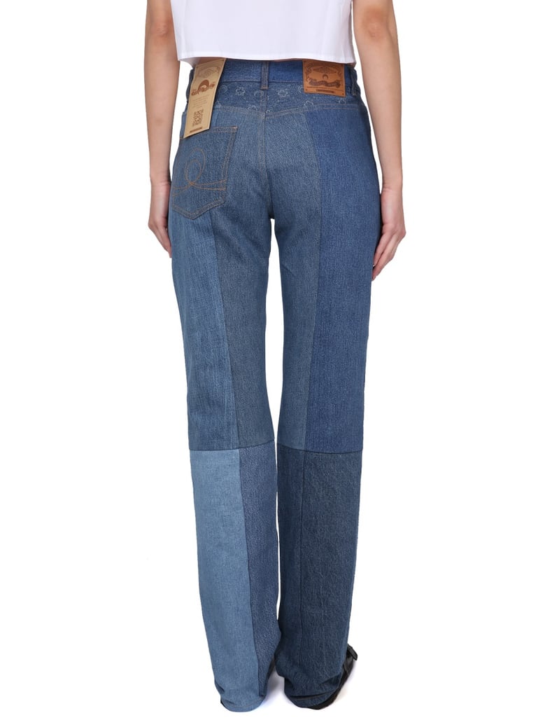 denim jeans with button closure by Selfnex