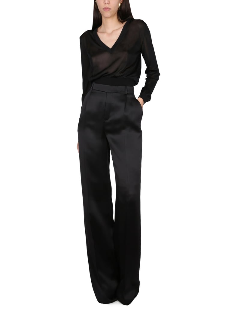 satin flared pants by Selfnex
