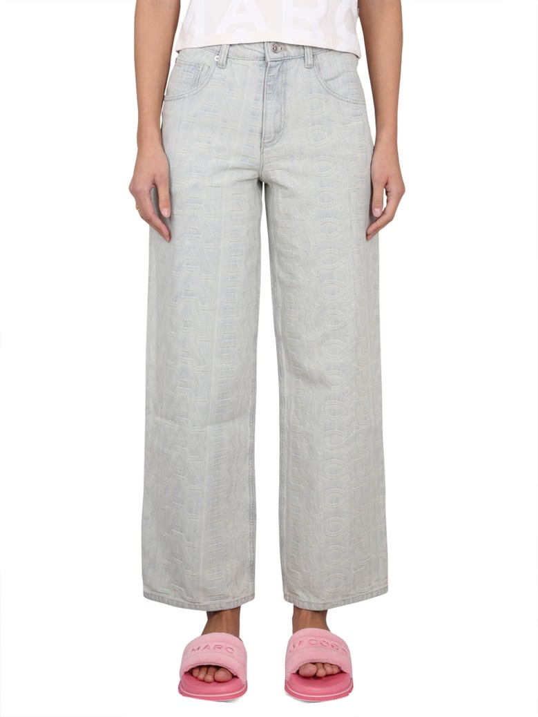 monogram denim jeans by Selfnex