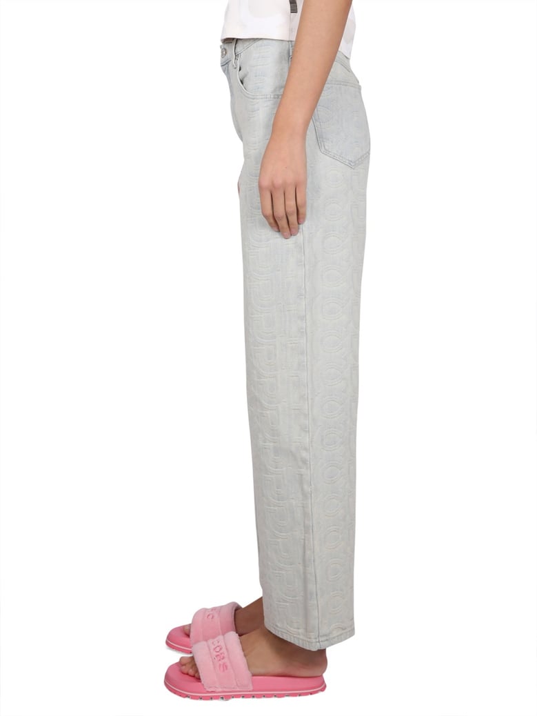 monogram denim jeans by Selfnex