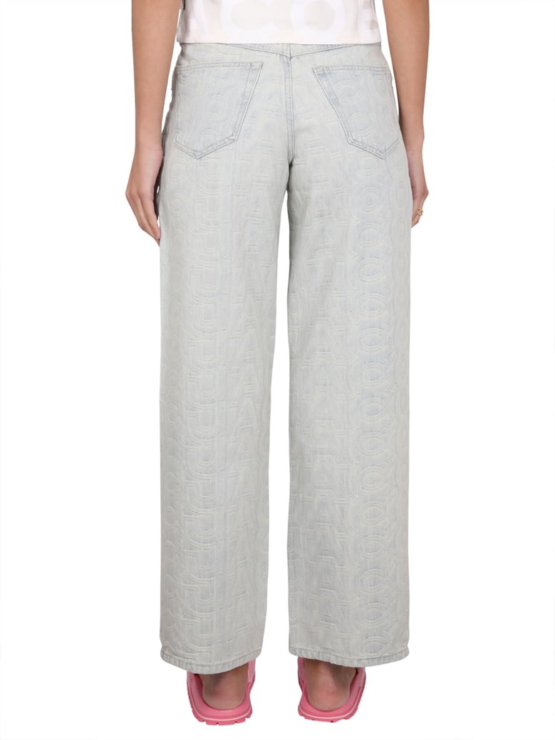 monogram denim jeans by Selfnex