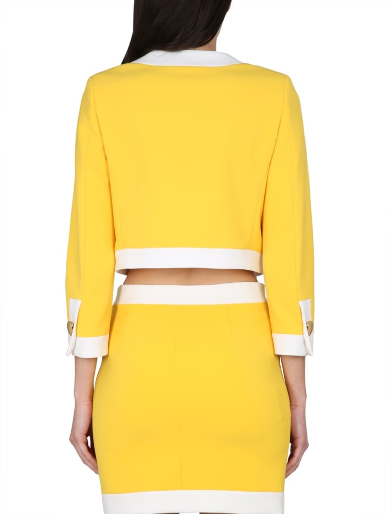 heart buttons crepe jacket by Selfnex