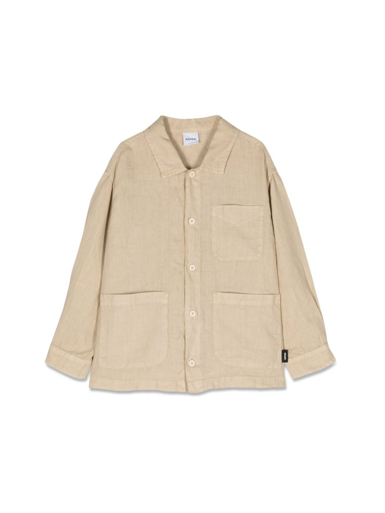 shirt jacket linen beige by Selfnex