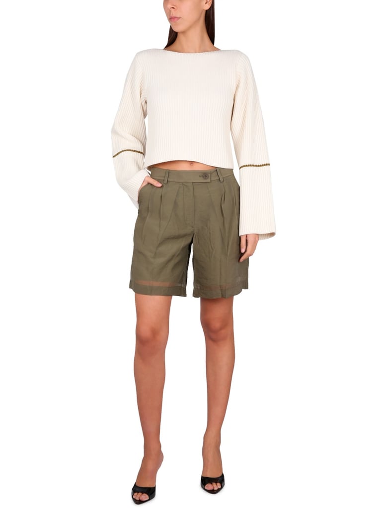 short transparent in military green by Selfnex