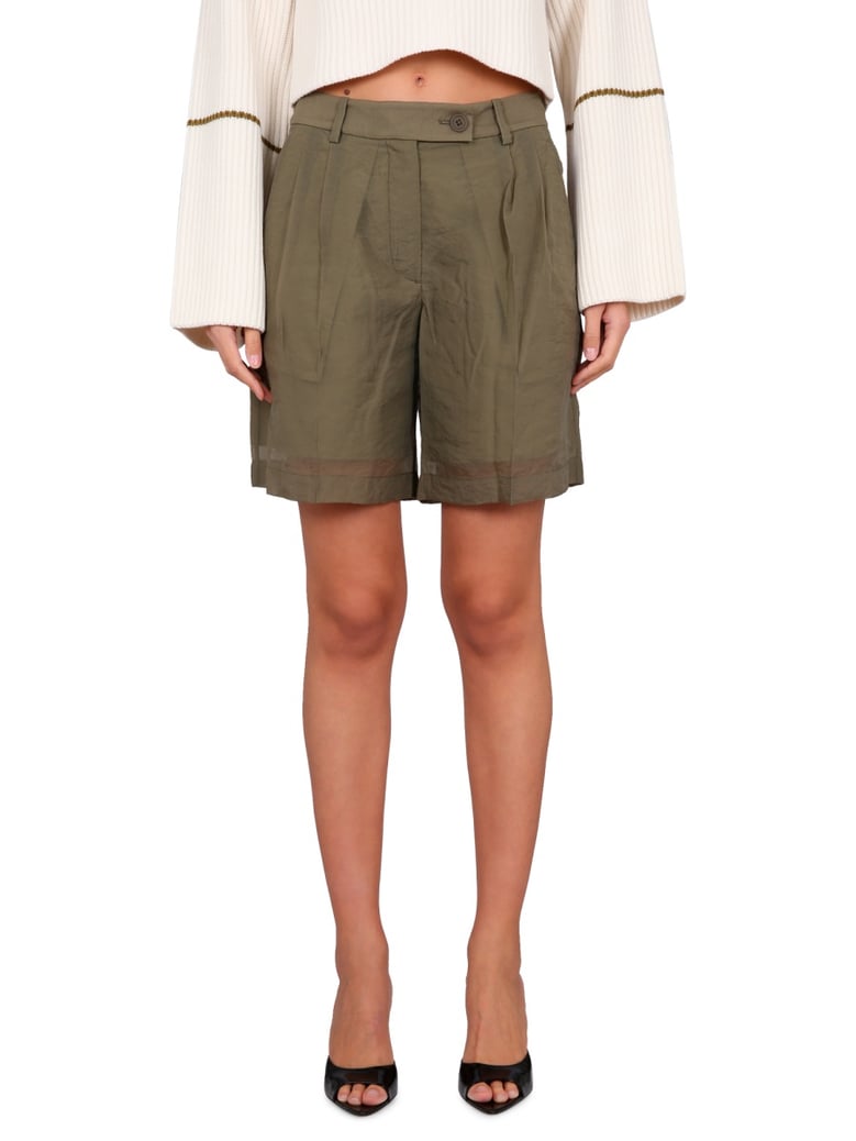 short transparent in military green by Selfnex