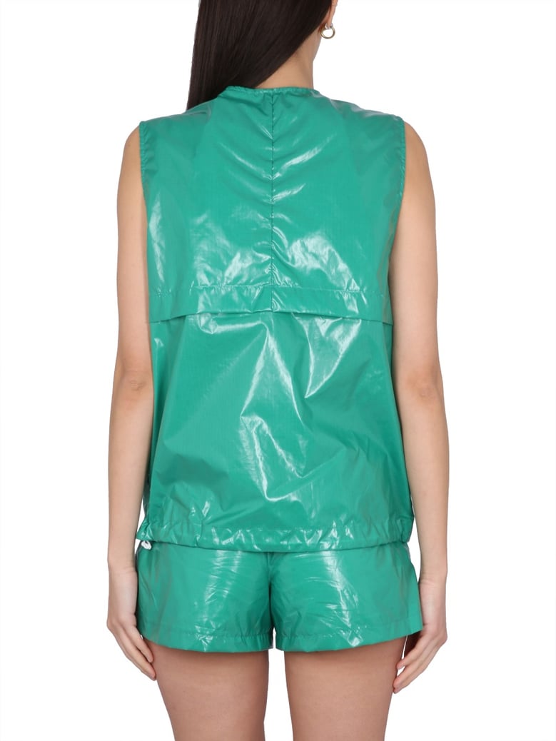 v-neck zipper closure waistcoat by Selfnex