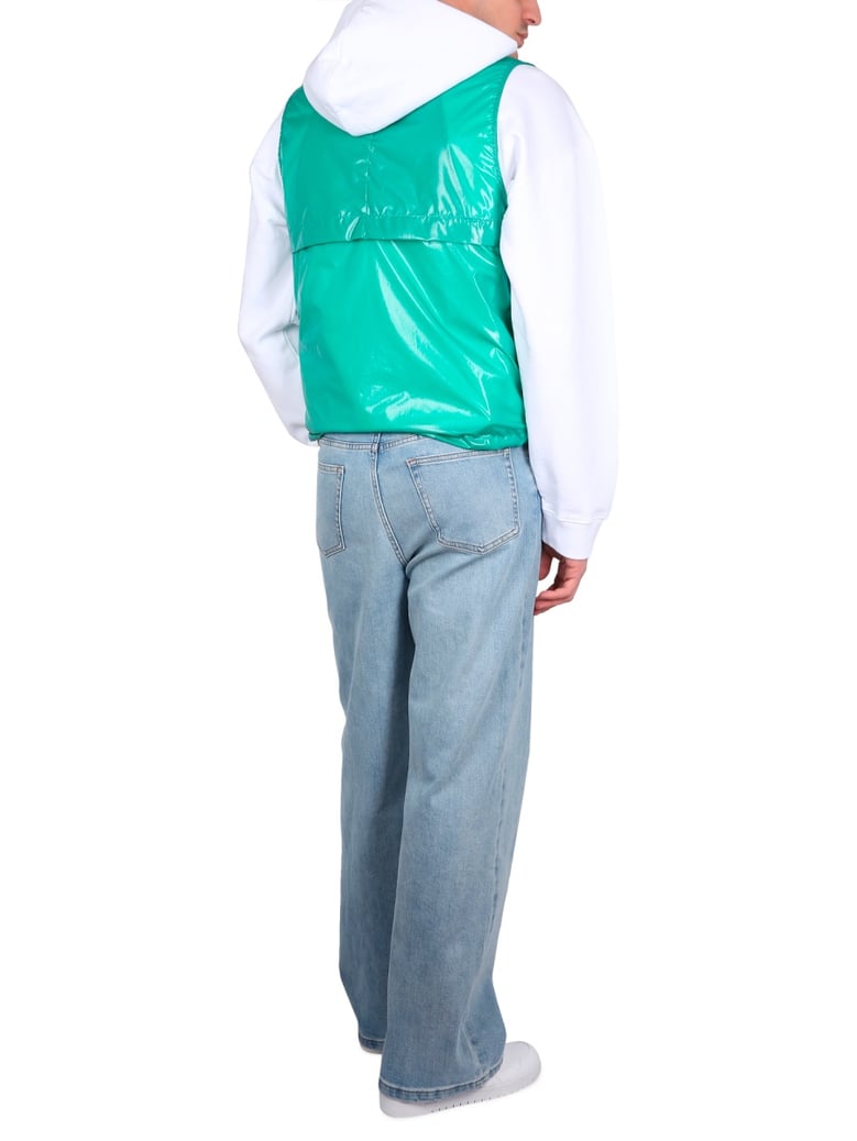 v-neck zipper closure waistcoat by Selfnex