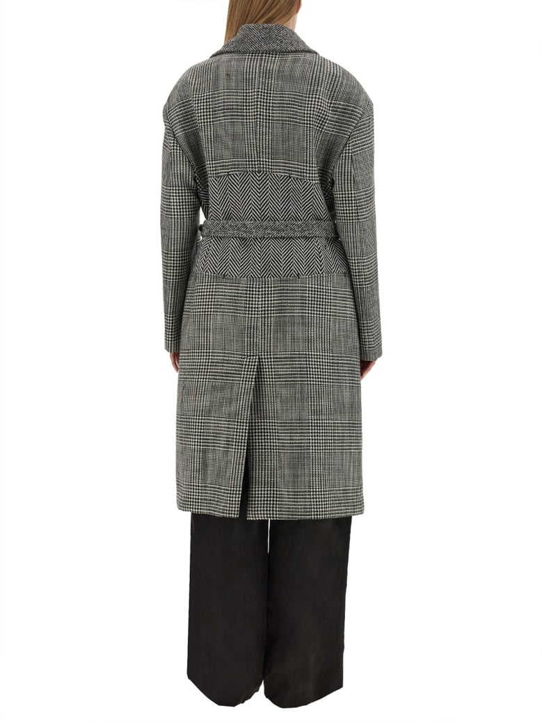 wool patchwork coat by Selfnex