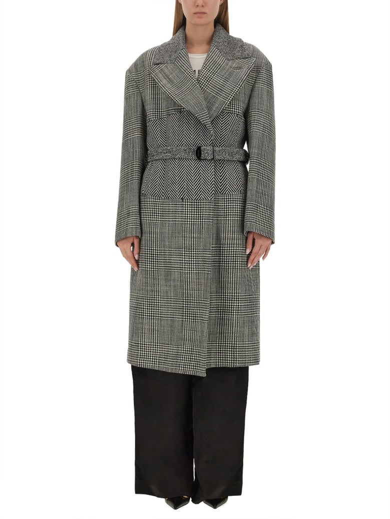 wool patchwork coat by Selfnex
