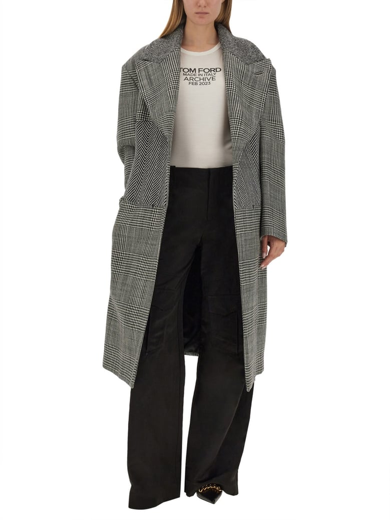 wool patchwork coat by Selfnex