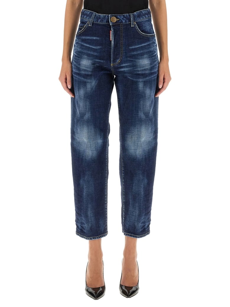 cropped blue jeans by Selfnex