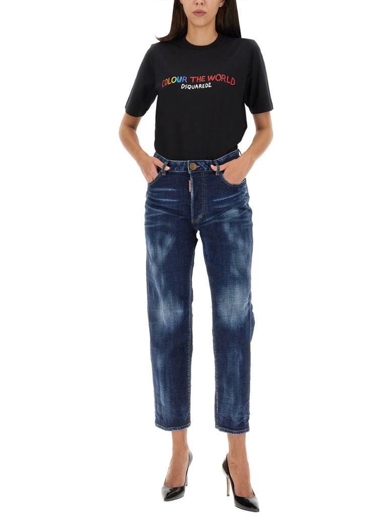 cropped blue jeans by Selfnex