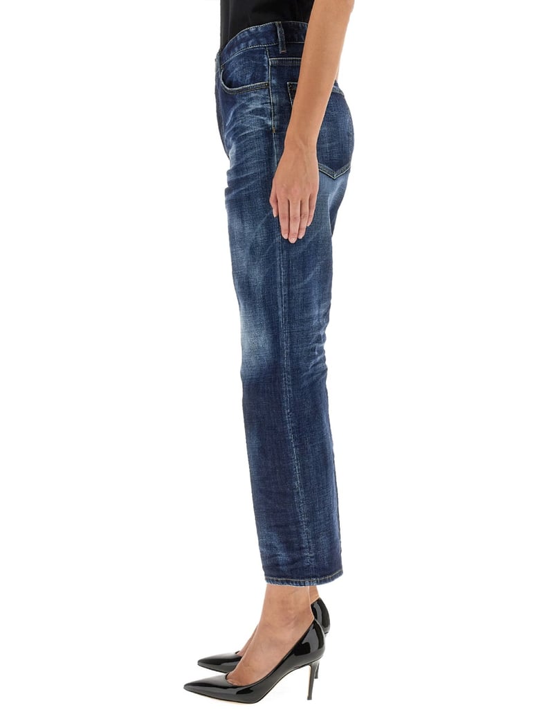 cropped blue jeans by Selfnex