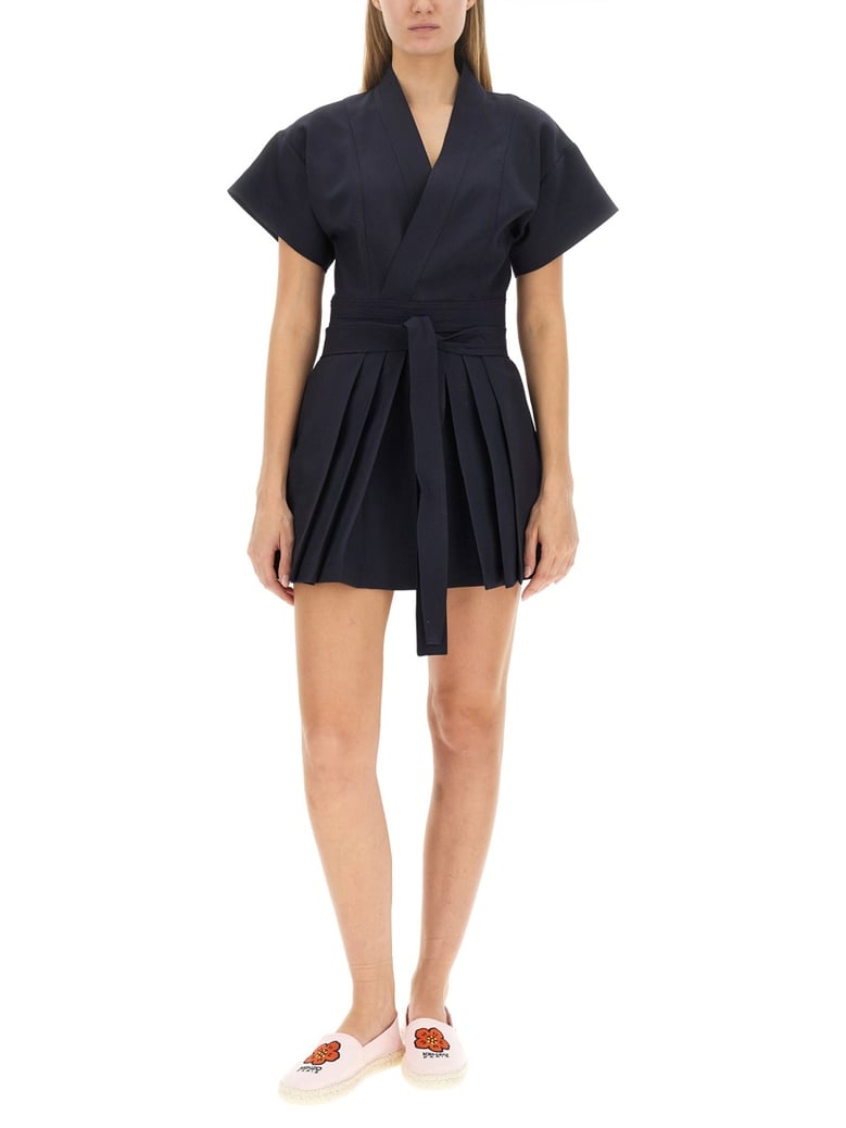 mini kimono dress in blue by Selfnex