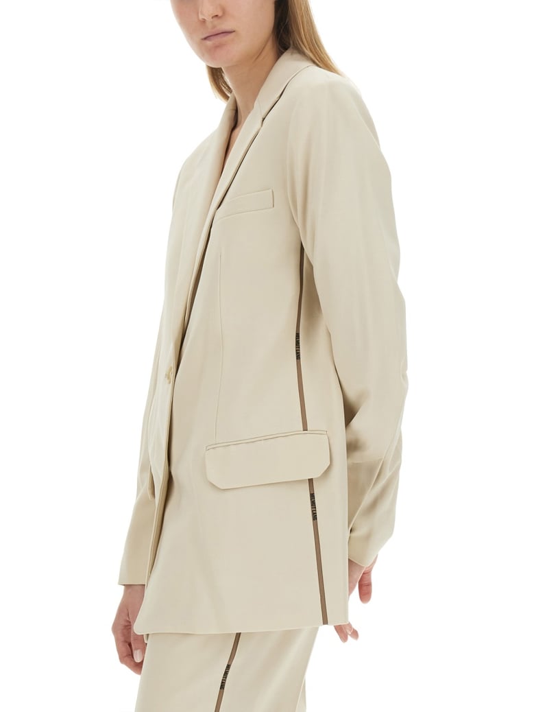 logo embellished tailored jacket by Selfnex