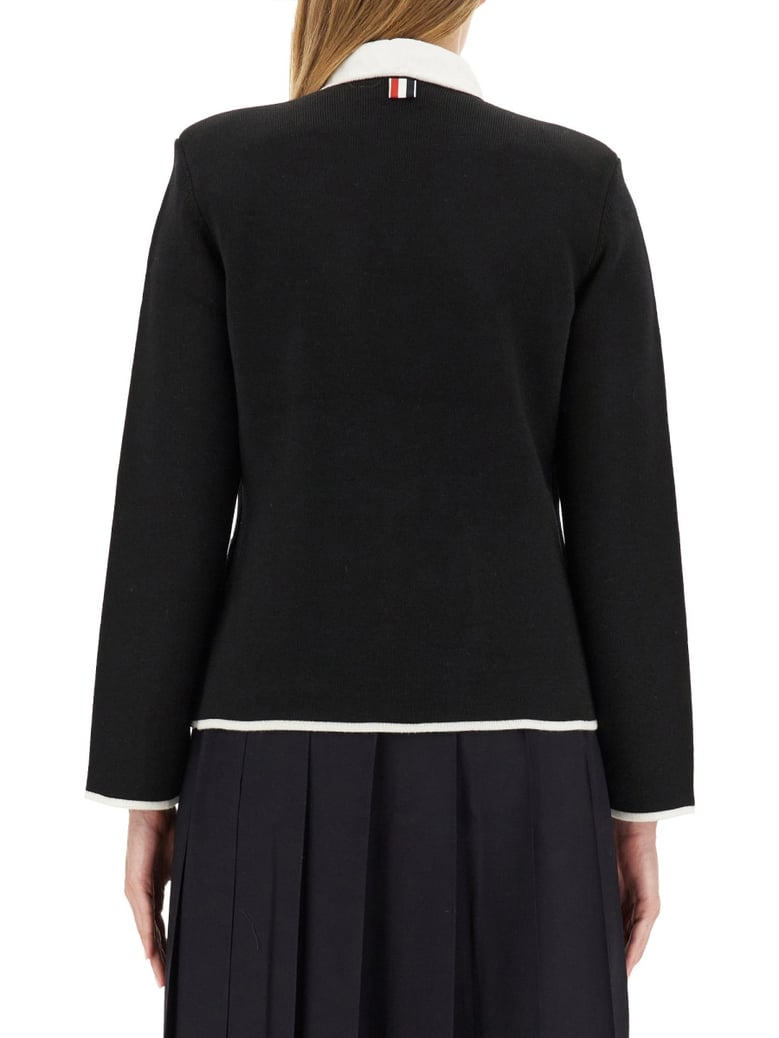 single-breasted collarless jacket by Selfnex