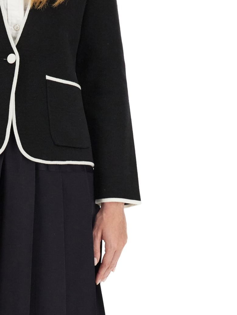 single-breasted collarless jacket by Selfnex