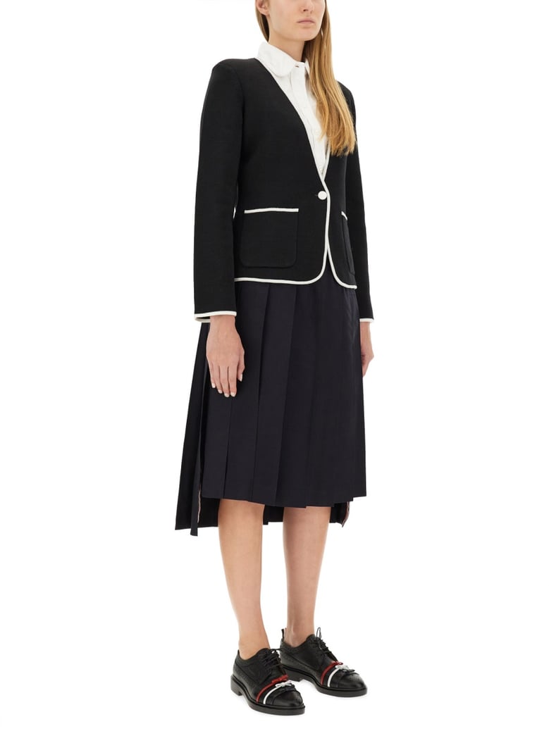 single-breasted collarless jacket by Selfnex