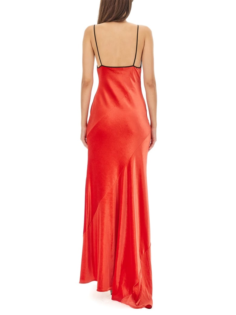 red long dress with thin straps by Selfnex