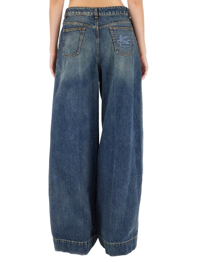 jeans with embroidered pegasus by Selfnex