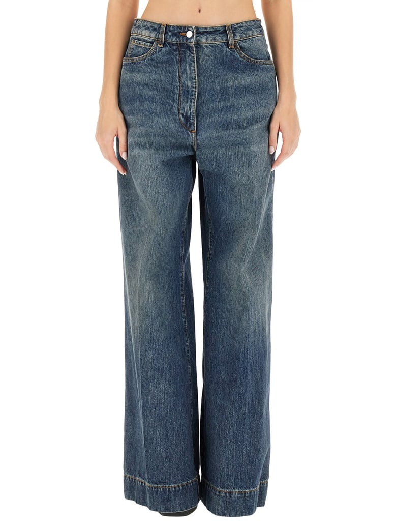 jeans with embroidered pegasus by Selfnex
