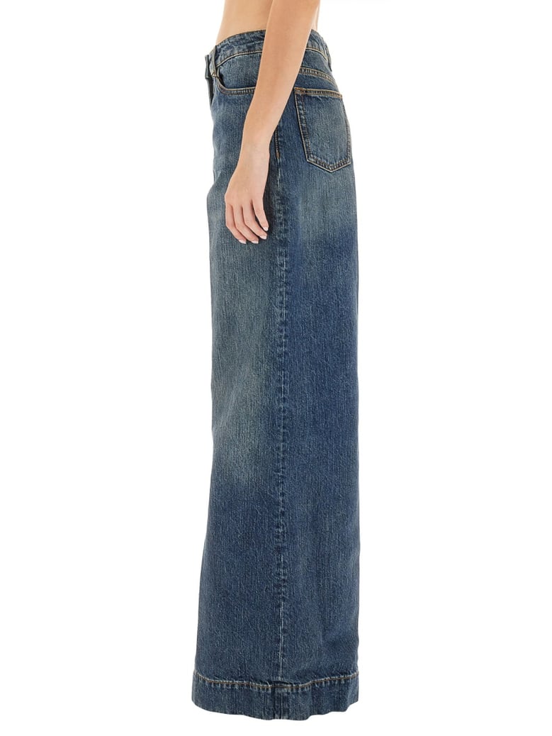 jeans with embroidered pegasus by Selfnex