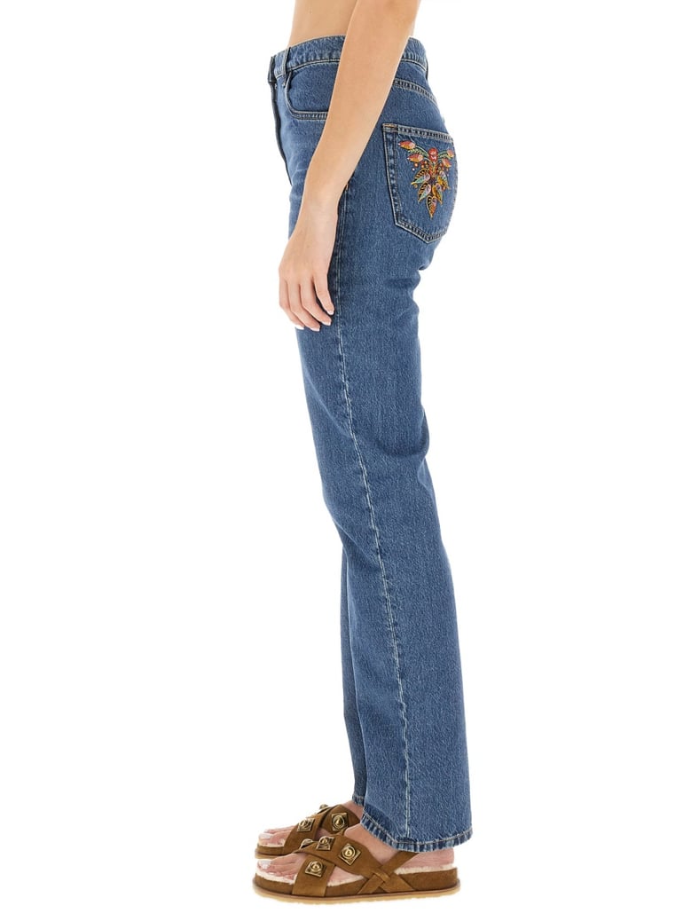 jeans with logo embroidery by Selfnex