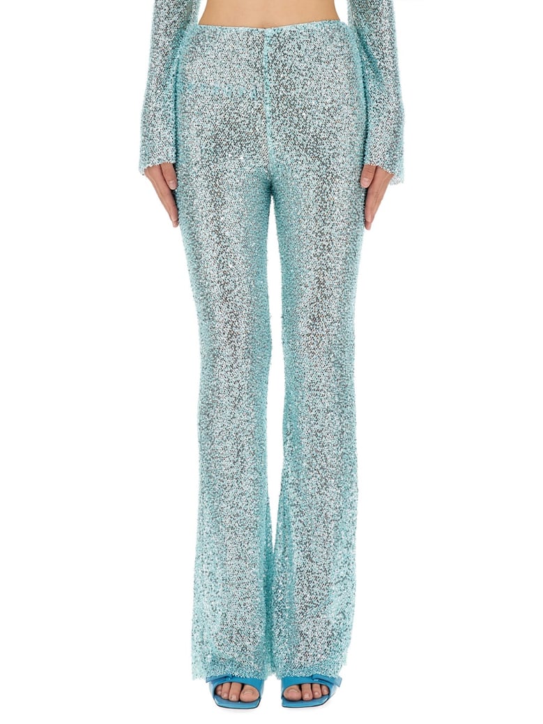 beaded slim fit pants by Selfnex