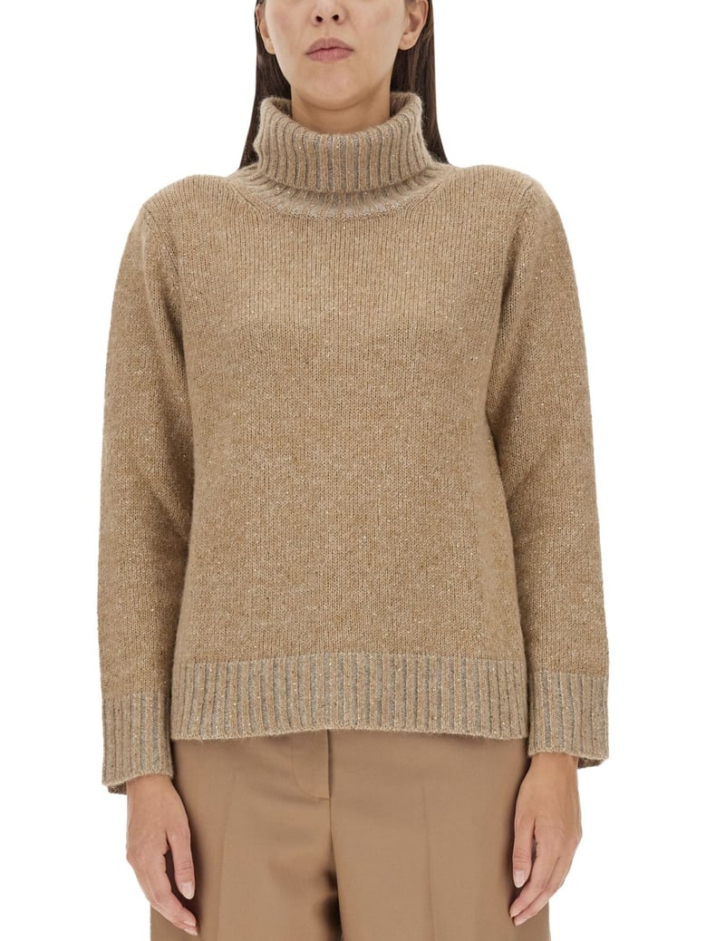wool jersey high neck pullover by Selfnex